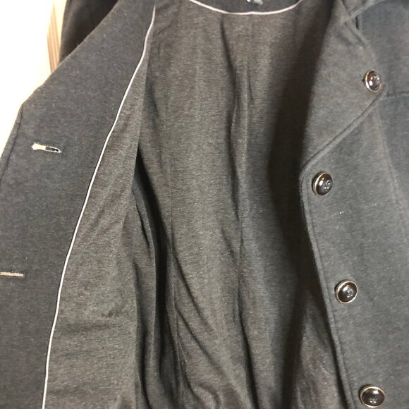 Kenneth Cole Reaction Gray Belted Cotton-Blend Coat Peacoat Style Size L - Picture 6 of 8